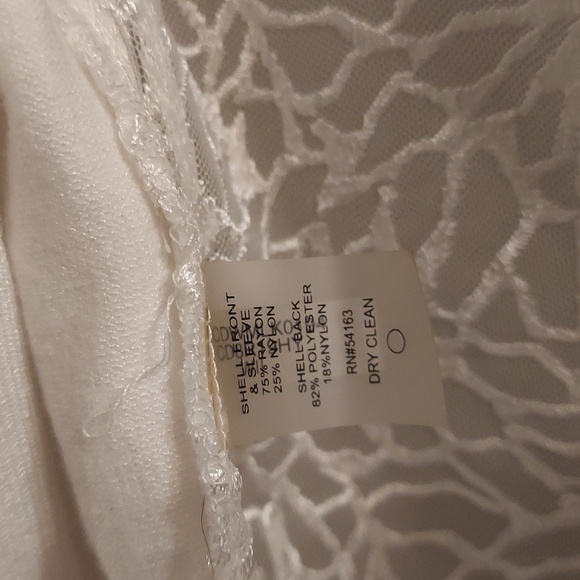 2 For $5 Bundled!Calvin Klein 3/4 bell sleeve, cropped cardigan with lace back M - Picture 4 of 4